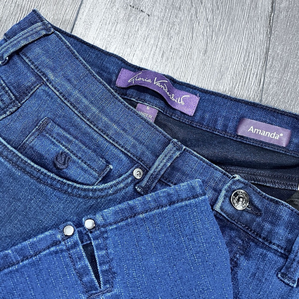 Gloria Vanderbilt Womens‎ Amanda Capri Jeans 6 Blue Dark Wash Stretch 28x21